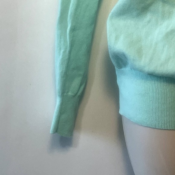 j crew teal/mint green v neck line sweater nwt long sleeve size m - Picture 7 of 13